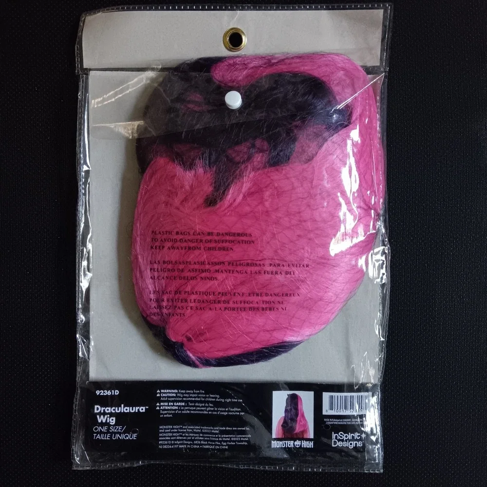 Draculaura Monster High Kids Halloween Hair Wig Costume Cosplay InSpirit Designs